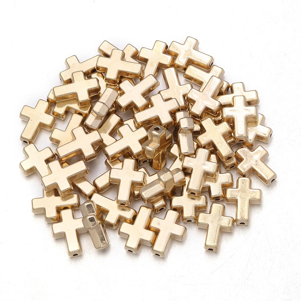 

50pcs 12x16mm CCB Cross Beads Plastic Loose Spacer Beads For Jewelry Making DIY Handmade Bracelets Necklace Accessories Findings