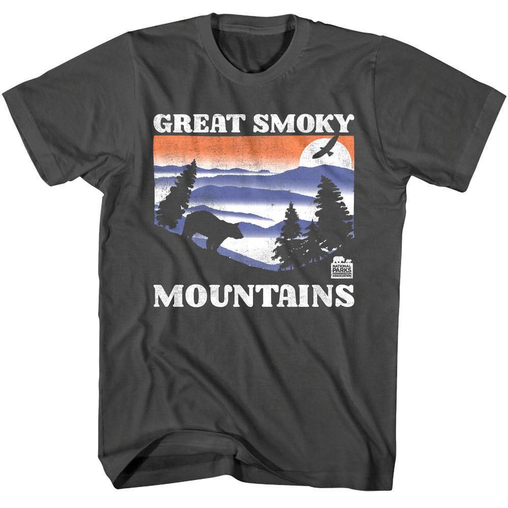 Great Smoky Mountains Nightfall Men T Shirt Bear Eagle National Park Tennessee S