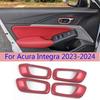 For Acura Integra 2023-25 Matte Red Console Inner Door Handle Frame Cover Panel