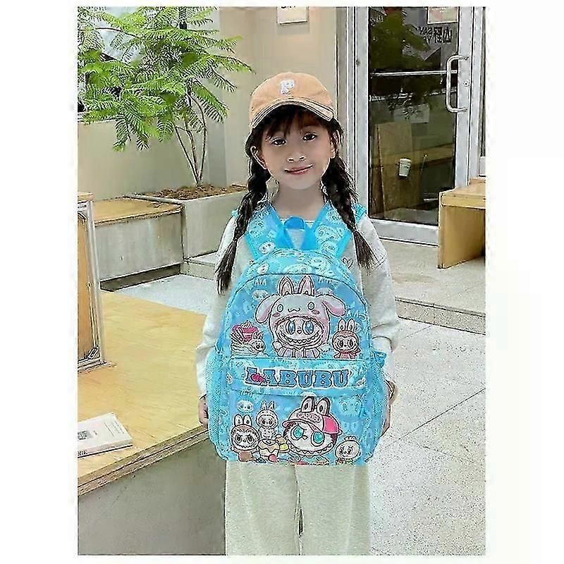 Labubu Skolväska Elever Ryggsäck Förskola Tecknad Axelväska Pojke Flicka Anime Resor Stor Kapacitet Pendling Ryggsäck Gåva