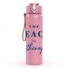 1PC The Beach Is My Therapy Letter Print 750ml Color Plastic Sports Water Bottle Leakproof Flip Straw Lid Suitable for Sports Office Home Use