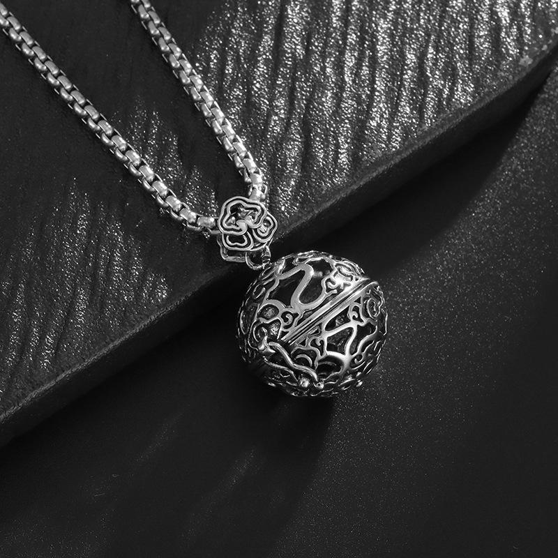 Öffnungsbarer hohler Räuchergefäß Retro Mode Säckchen Schmuck Anhänger Halskette