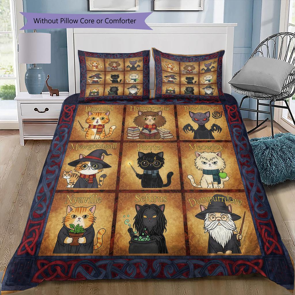 Cartoon Pattern Bedding Quilt Set Quilt Cover Pillowcase Home Decoration Birthday Gift (1 * duvet cover + 2 * pillowcase, without core)