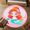 1PC Mermaid Shell Round Chair mat Area Rug - Non-Slip, Floor Mat for Office, Bedroom, and Indoor Decor -Gift D1127277