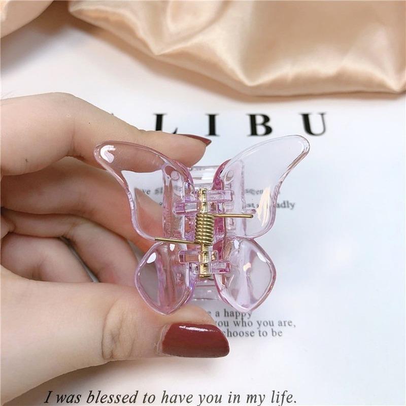 Mini Butterfly Hair Claws Acrylic Sweet Hair Ornament Clip Colorful Hairpins Fashion Hair Accessories for Women Girls Cute New