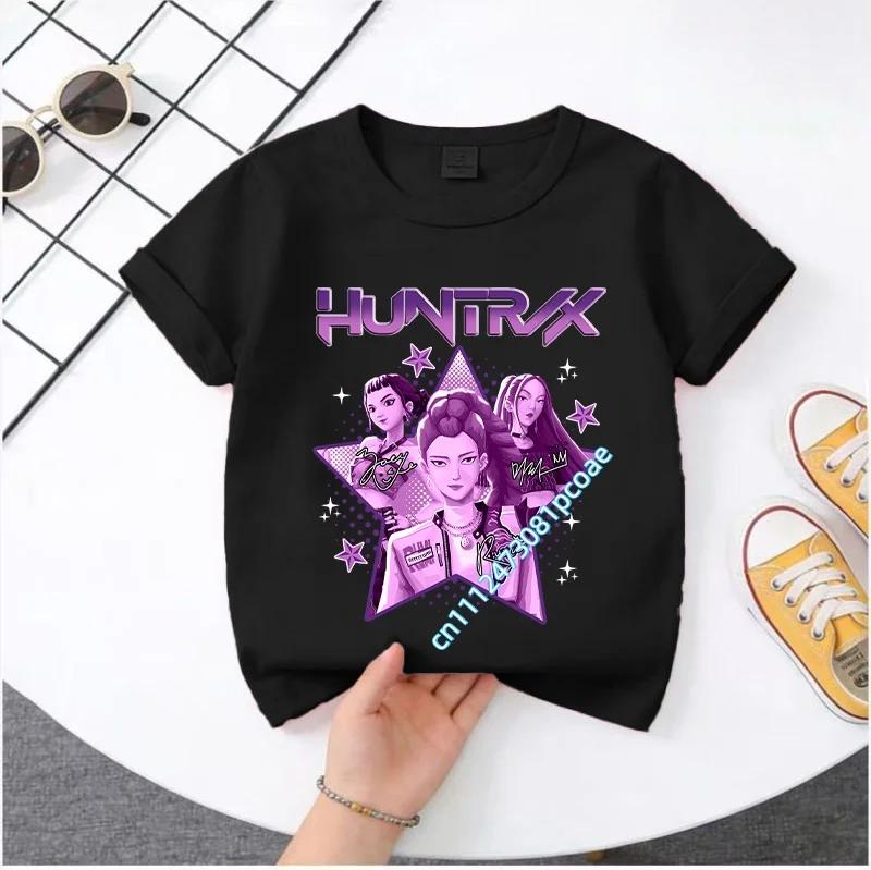 Summer Kpop Demon Hunters Print Graphic Tshirt Kids Clothes 2026 Movie T Shirt Girls Boys Short Sleeve Tops Comfortable T-shirt