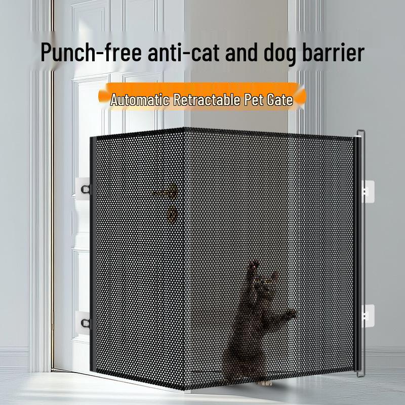 Retractable Anti-Jump Barrier for Cats and Dogs - Thickened Pet Gate & Door Partition