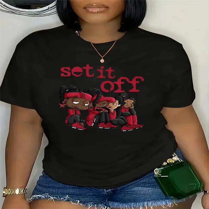 

Women’s Summer T-shirt Printed Fashionable Casual Cute Short Sleeved T-Shirts 5XL