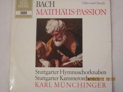 LP Record JOHANN SEBASTIAN BACH, STUTTGARTER  - Matthäus - Passion BWV 244  Chöre U SAWD9948 Decca Germany Classical Used