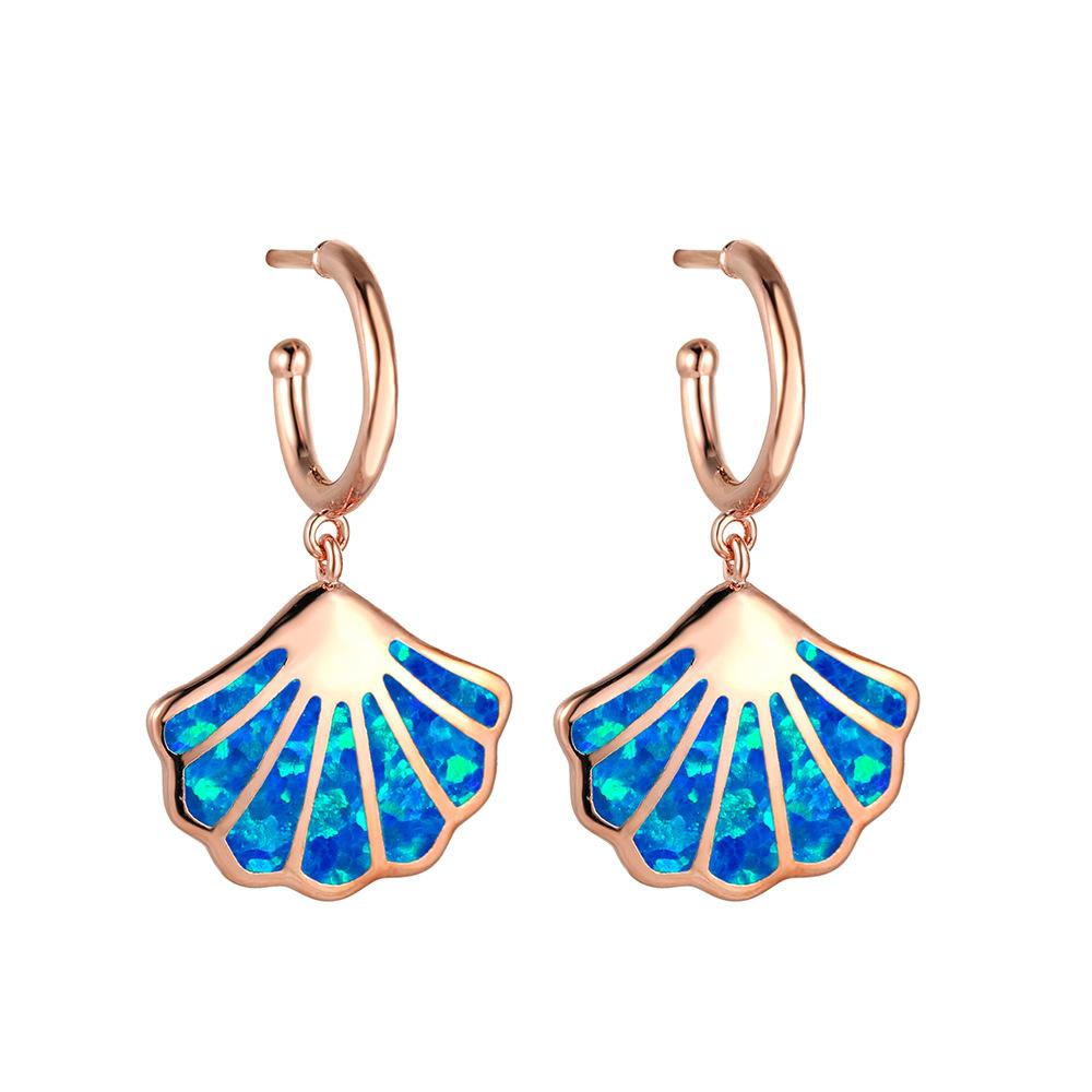 New Korean Style White Ocean Style Shell Earrings Simple and Versatile Retro Ocean Earrings