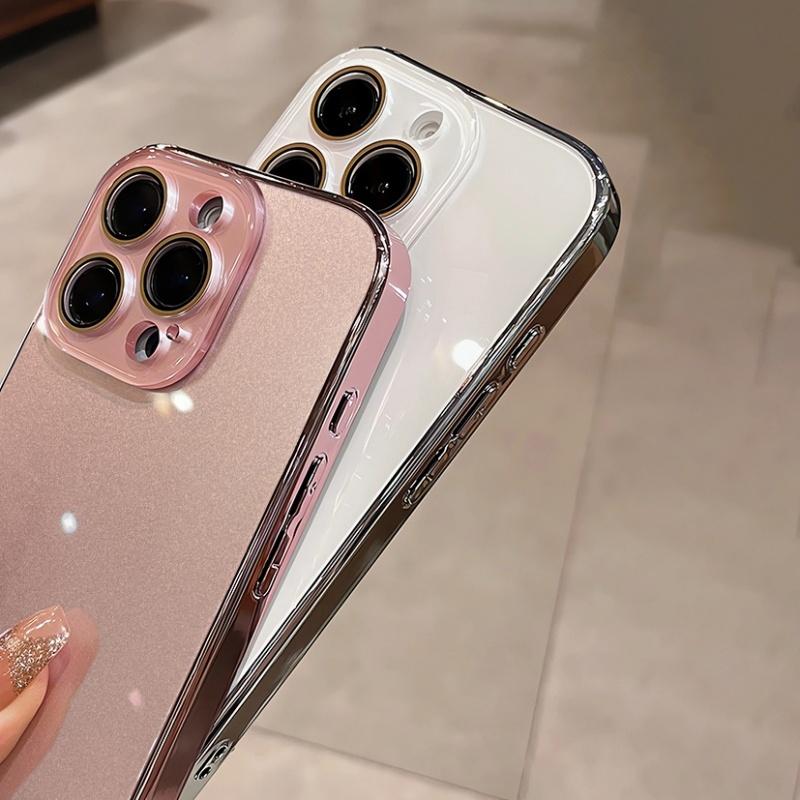 Plating Glass Lens Film Protection Case For For Iphone 17 16 1 14 13 11 12 Pro Max Tempered Glass Shockproof Bumper Hard PC Cover