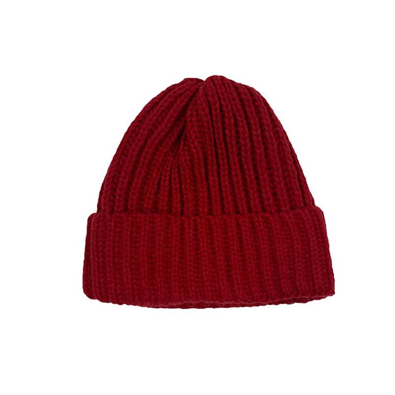 Wool Hat Women's Big Head Circumference Shows a Small Face, Loose Autumn and Winter Basic Solid Color Knitted Hat Student Head Cover Cold Hat