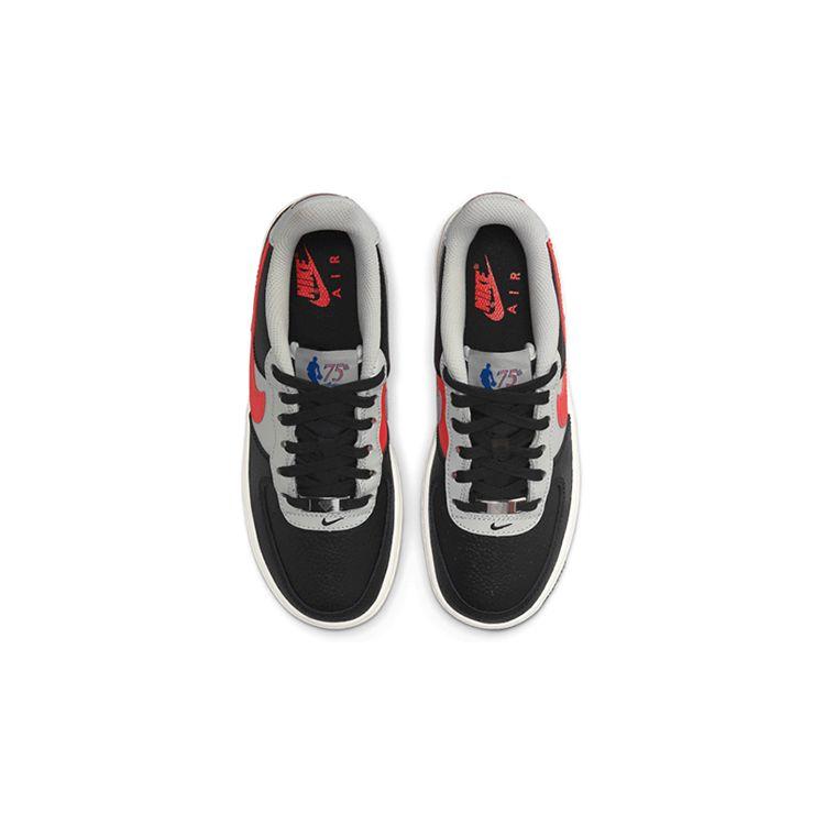 NBA X Nike Air Force 1 07 LV8 EMB GS 75th Anniversary - Trail Blazers Kids Sneakers Black Grey-Fog Sail DJ9993-001