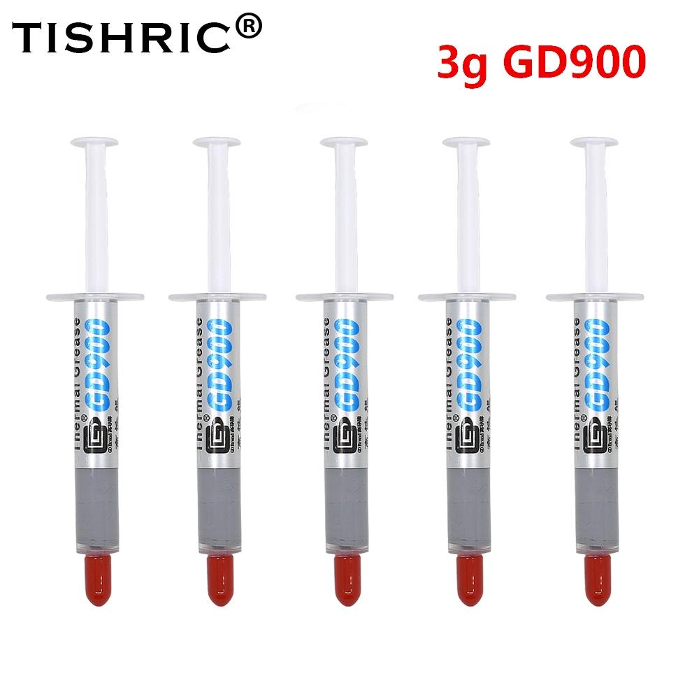 

TISHRIC GD900 3g Тепловая смазка для ПК Процессор Кулер процессор Теплоотвод Силикон GD 900 Термопаста Водяное охлаждение Радиатор 1/5PCS