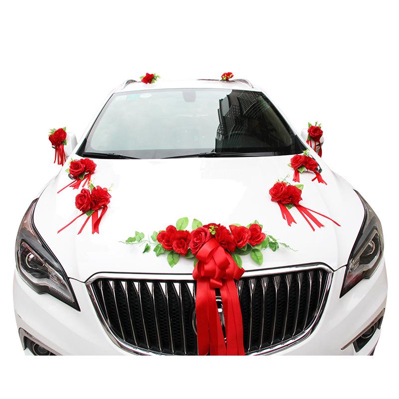 Wedding Car Decoration Set: Artificial Floral Arrangements & Main Car Flowers