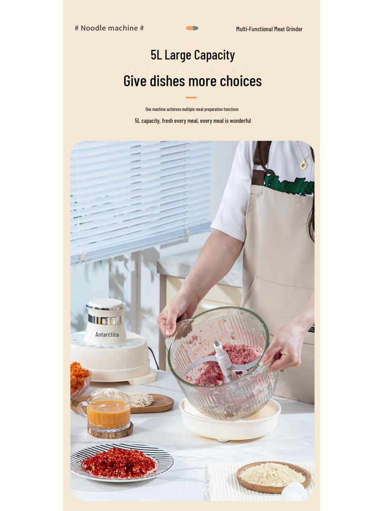 Nanji Ren 5-in-1 Auto Mixer: Dough, Baby Food, Meat Grinder & Smart Cooker