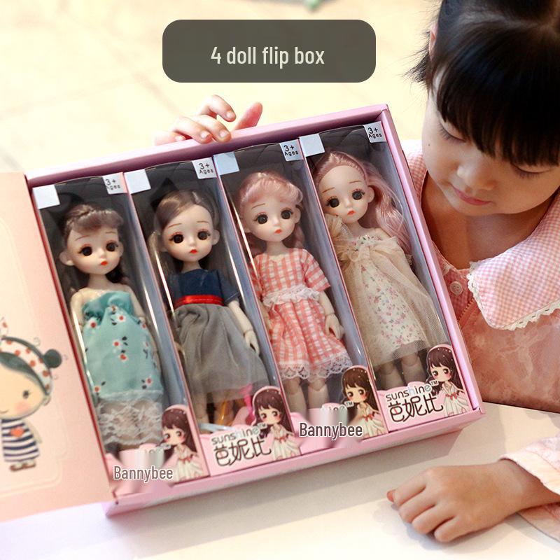24cm Dress-Up BJD Girl Doll Toy - Mother & Baby Doll Clothes Gift Set