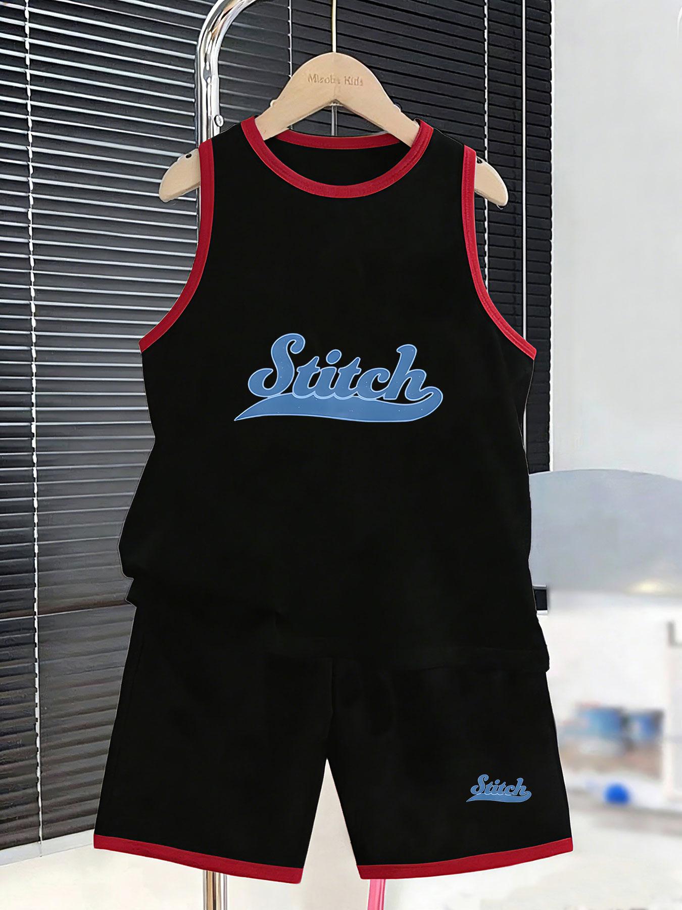 

Boys classic cartoon vest shorts set with iconic character print. Breathable material, coordinated design for school wear and casual daily outfits. 2-3Y чёрный