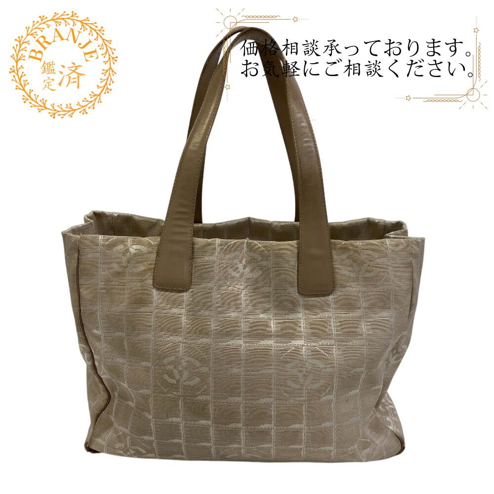 

CHANEL canvas New Travel Line Tote Bag MM Tote Bag beige canvas Women Used