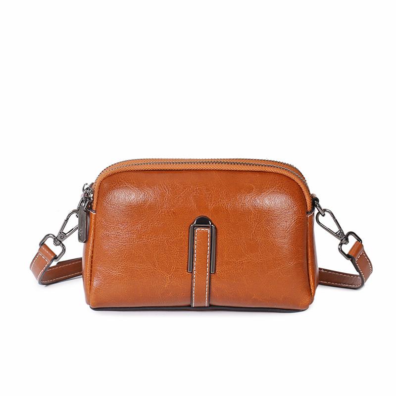 Genuine Leather Women's Retro Fashion Crossbody Handbag - 2025 Versatile Small Shoulder & Phone Bag