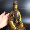 Bodhisattva Large Lotus Guanyin Worship Buddha Statue Copper Antique