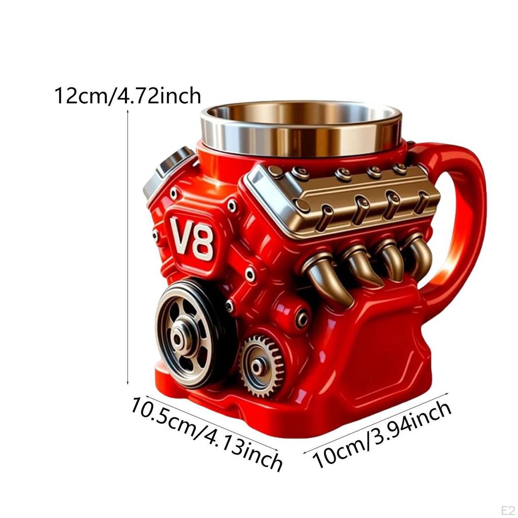 Tazas de Café con Motor V8 Taza para Bebidas de Agua con Asa Vajilla Reutilizable Moderna Té Rojo para Cafetería