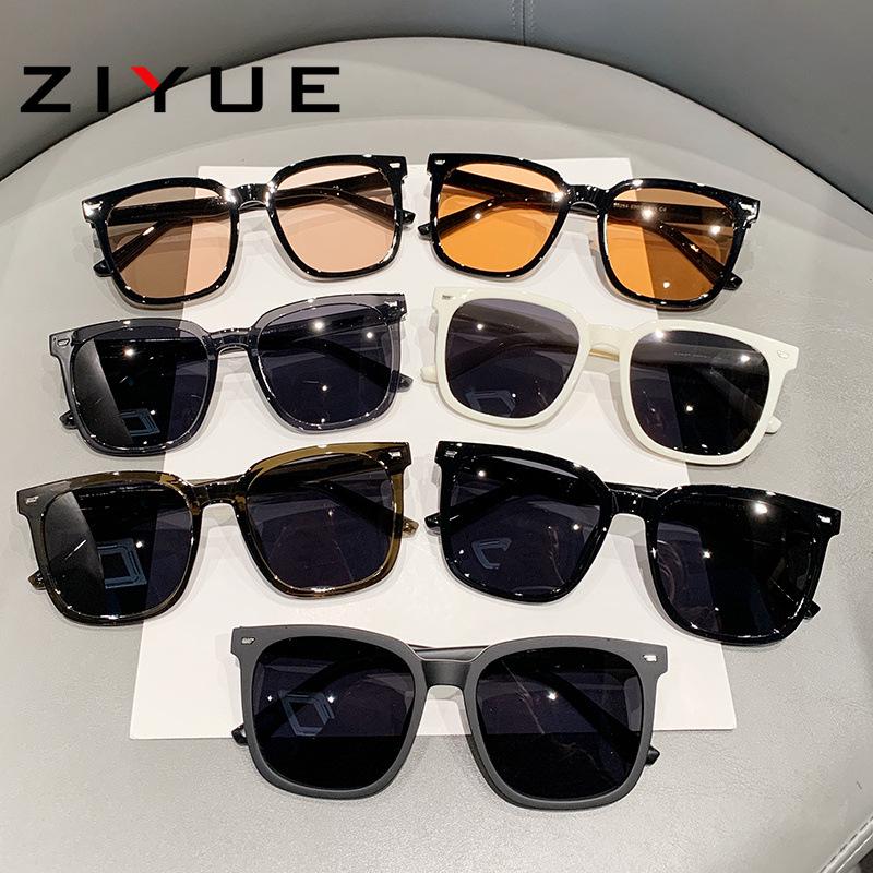 Women's Retro Square Polarized Sunglasses, Anti-UV, Large Frame for Fashion and Driving