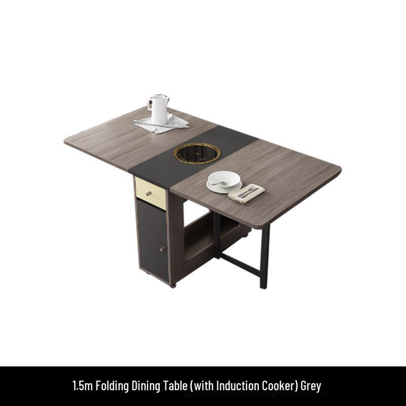 Cream Style Foldable Dining Table and Chair Set - Simple, Multi-Functional, Portable Furniture for Home