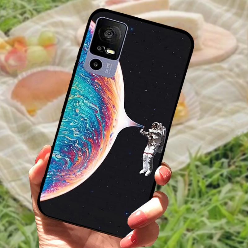 Weiche TPU-Handyhülle für TCL 40R 5G Stoßfeste Schwarze Schutzhülle Bumper für TCL 40 R 5G Schöne Modische Handy-Rückseite Fundas Coques