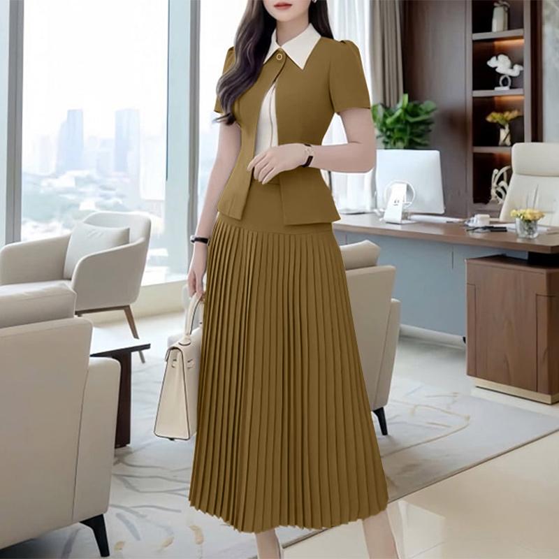 ZANZEA Women Short Sleeve Blouse and Skirts Summer Two Piece Suit Sets