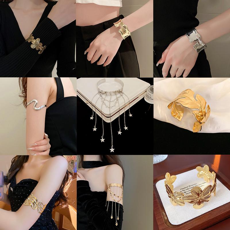 Vintage Eenvoudige Bovenarm Armband Voor Vrouwen Trendy Geometrische Waterdruppel Vorm Armbanden Verstelbare Feest Bruiloft Sieraden Cadeaus