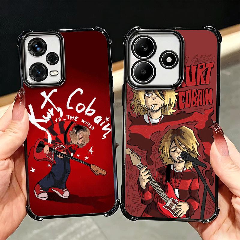 Retro Singer Kurt Cobain Soft Phone Case For Xiaomi Redmi Note 14 15 Pro Plus 13 12 11S 11T 5G 10 9S 9 Plating Anti-Fall Fundas