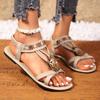 Fashion Bohemia Flower Decoration Cross Strap Gladiator Sandals Women Soft Sole Flat Heels Sandals Women 2025 Summer Fashion Beach Shoes
