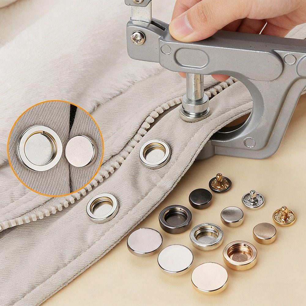 6Pcs/Set Easy To Use Leather Snap Fasteners Solid Snap Button  Garment Sewing Accessory