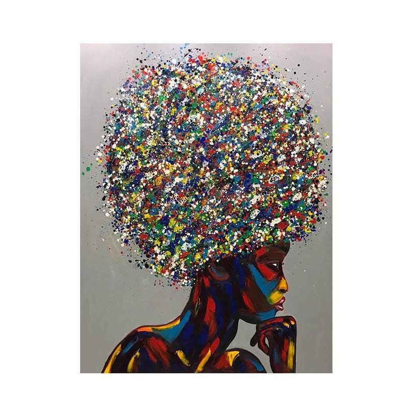 

Абстрактная женщина, красочные волосы, акварель, холст, картина, печать плакатов, настенные художественные картинки для гостиной, украшения дома, Cuadros 40x60cm No Framed