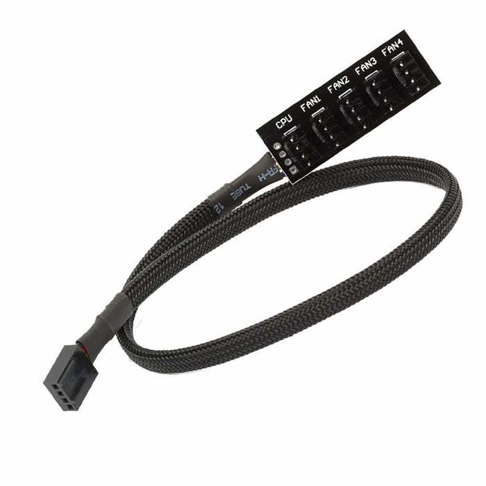 Moyeu de ventilateur PWM - Angelkiss - FH05 - Connecteur 4 broches - Compatible 12V - Noir