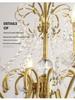 American Crystal Copper Chandelier - Elegant European Candle Style for Living, Dining, and Bedroom