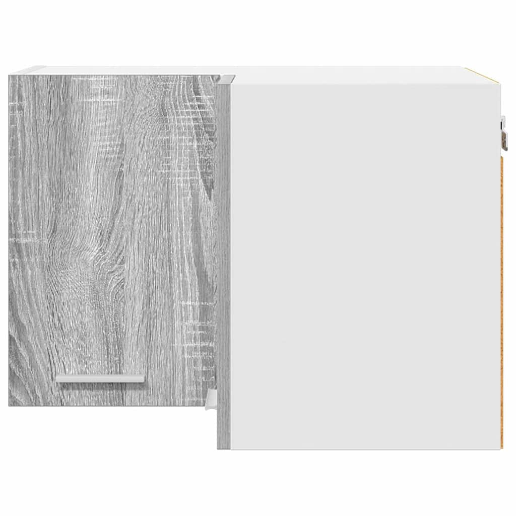 Hanging Cabinet Grey Sonoma and White 57 X 57 X 40 Cm Particleboard