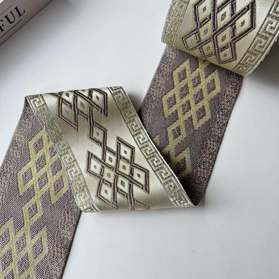 Jacquard Geometric Lace Curtains & Textile Trim, 9CM Wide (Model SH-3175)