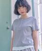 AMBLER Bottom Dot Layered Embroidered Short Sleeve T-Shirt Acr703 (Melange)