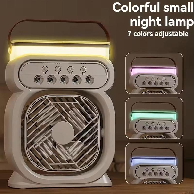 3 In 1 AIr Conditioner Fan Household Small Air Cooler LED Night Light Portable Humidifier Air Adjustment Fan Office Home Fan