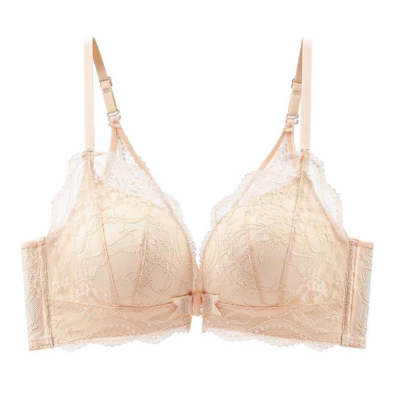 Red Lace Front Closure Bra with Adjustable Straps