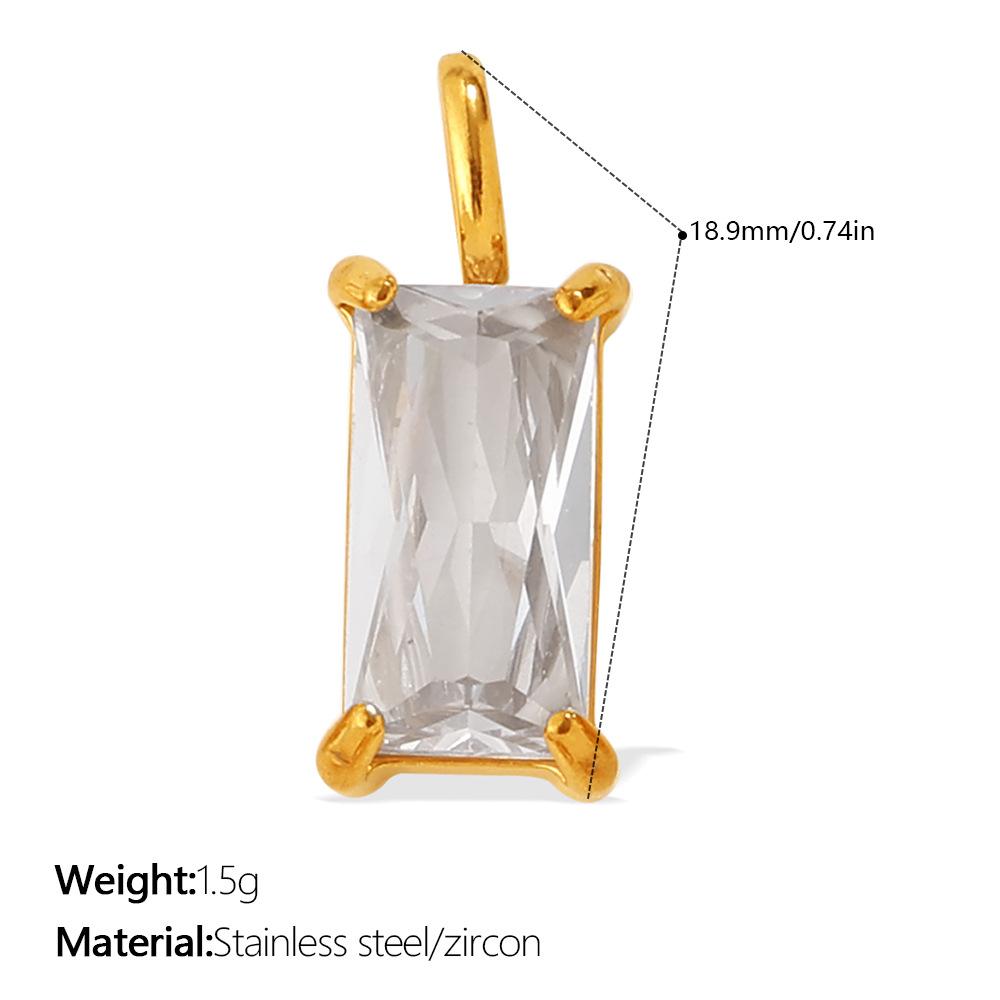 Yori 2Pcs Stainless Steel Gold PVD Plated Cubic Zirconia Pendant for DIY Necklace Bracelet Earring Jewelry Making Accessories