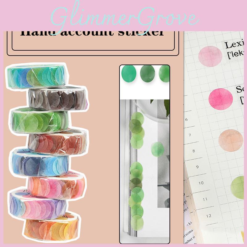 100 szt. Taśma Washi Okrągłe Naklejki w Kropki Żywe Ręcznie Malowane Kolory Do Dekoracji Scrapbookingu