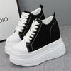 Fashion Luxury Super High Canvas Shoes for Women- 12CM Increased Heels Korean Version Sneakers  designer sneakers for women