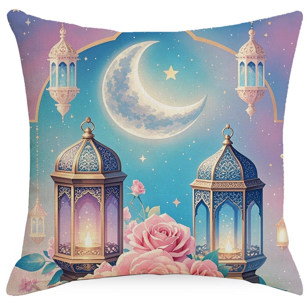 New Moon Chandelier Flowers Dreamy Folk Line Print Home Living Room Sofa Pillow Cover