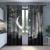 Starry Sky Moon Night Room Decorations Print Curtains Pole Bag Home Decoration Curtain Set Of 2 Made Polyester Washable