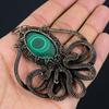 Malachite Gemstone Pure Copper Wire Wrapped Handmade Pendant Octopus Shaped Jewelry Gift