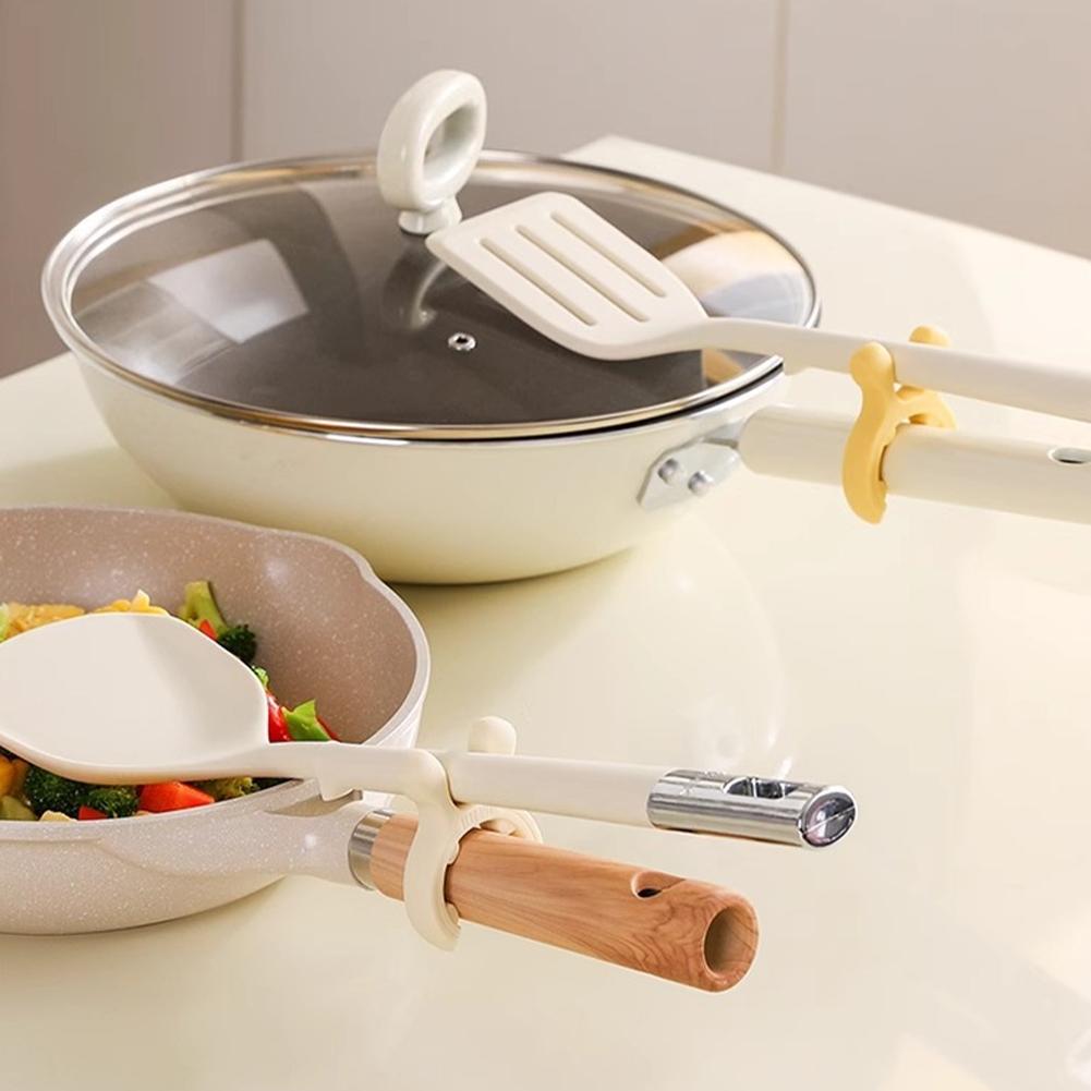Silicone Deer Ear Pot Shovel Rack Home Kitchen Stove Anti Overflow Soup Spoon Kitchenware Placement Protective Shovel Rack Mobile Storage Rack