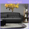 Trendy Red Rounded Hexagon Acrylic 3d Mirrored Wall Stickers For Living Room Decor